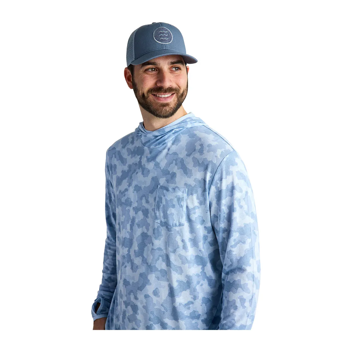 Free Fly TS Logo Bamboo Lightweight Hoodie Tidewater Camo