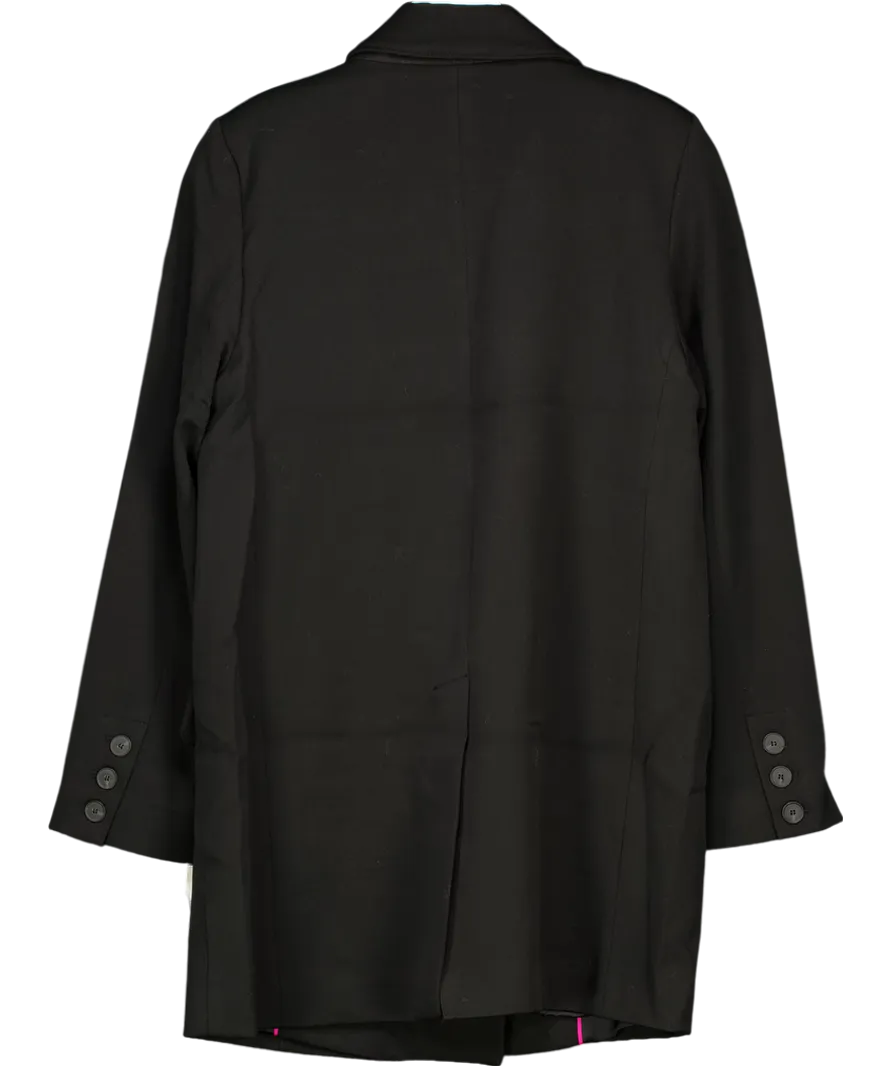 Free People Premium Black Maxima Relaxed Longline Blazer Jacket UK L