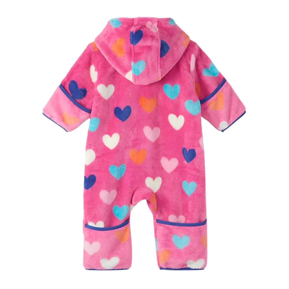 Fuzzy Fleece Baby Bundler - Hearts