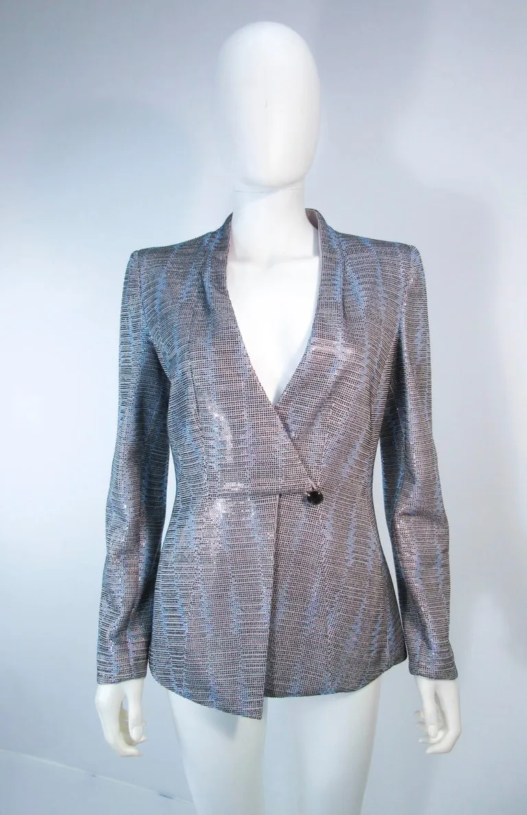 GIORGIO ARMANI Blue Silver Grey Rhinestone Jacket