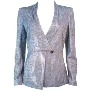 GIORGIO ARMANI Blue Silver Grey Rhinestone Jacket