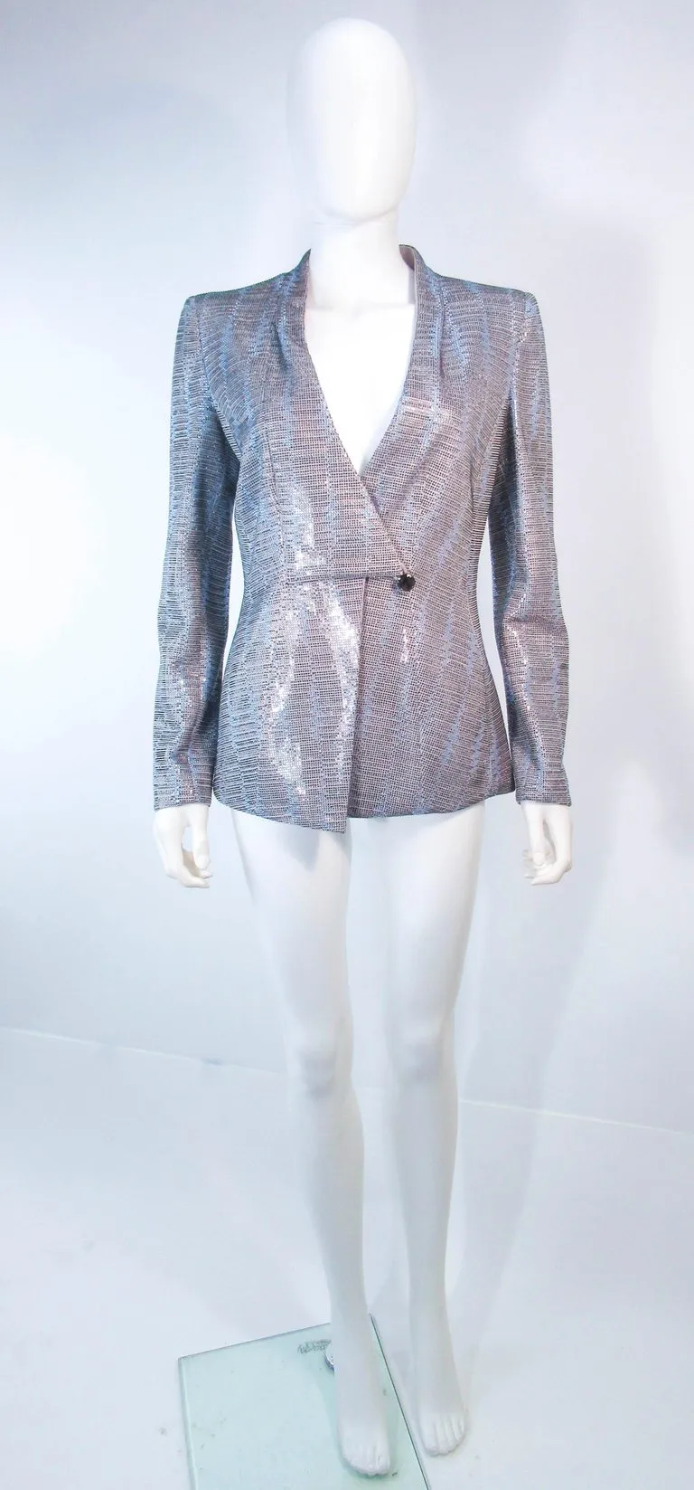GIORGIO ARMANI Blue Silver Grey Rhinestone Jacket
