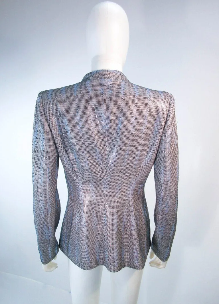 GIORGIO ARMANI Blue Silver Grey Rhinestone Jacket