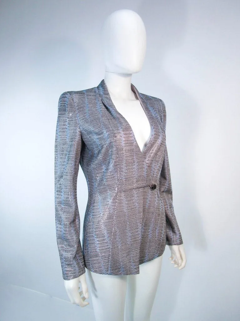 GIORGIO ARMANI Blue Silver Grey Rhinestone Jacket