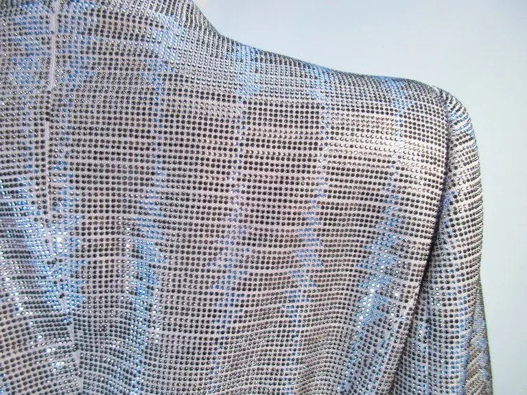 GIORGIO ARMANI Blue Silver Grey Rhinestone Jacket