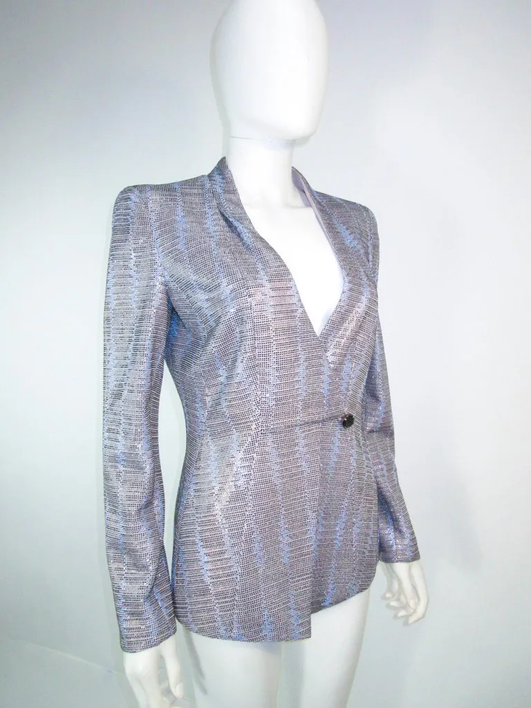 GIORGIO ARMANI Blue Silver Grey Rhinestone Jacket