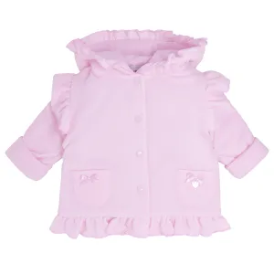 Girls Pink Needlecord hooded jacket