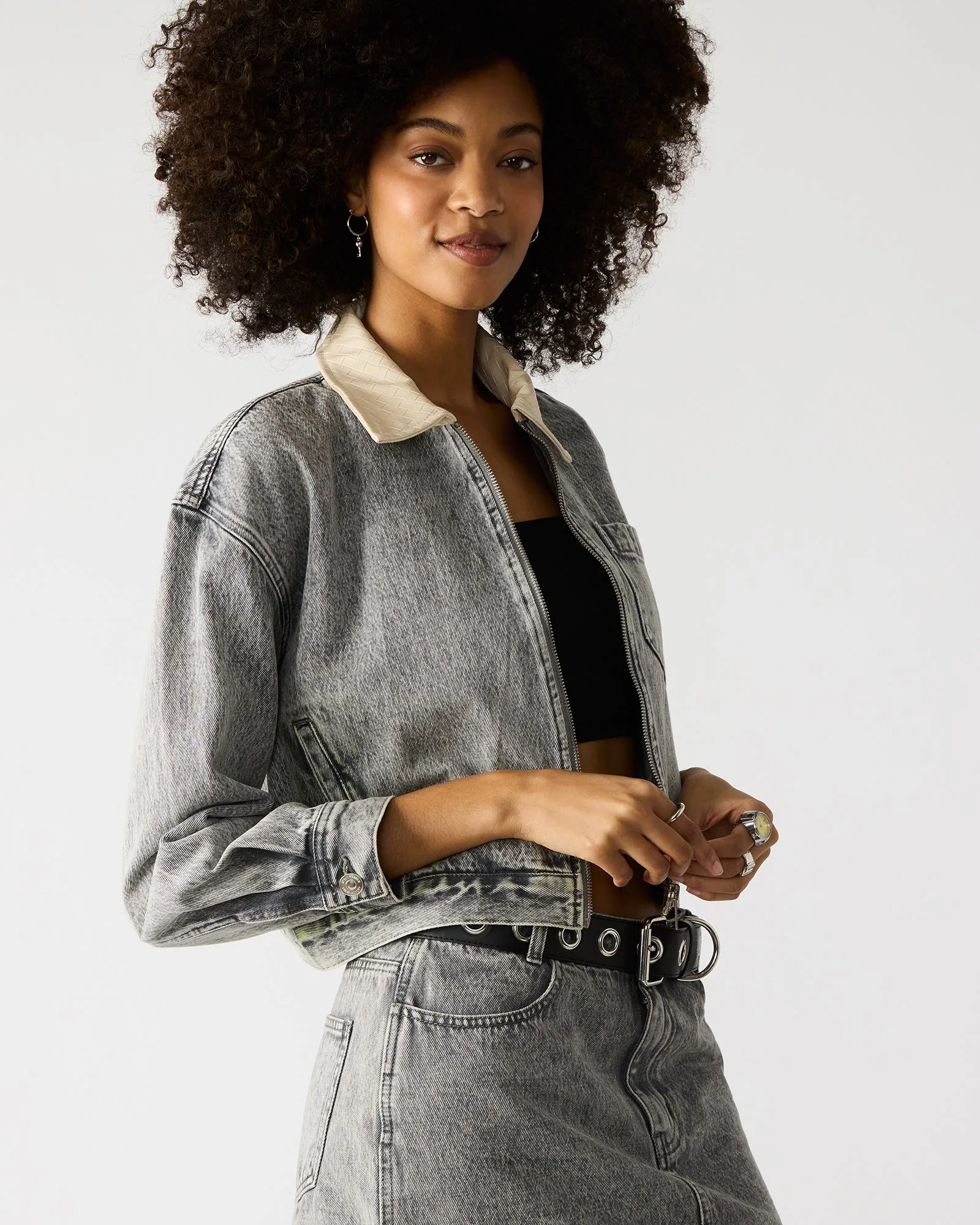 GLACIA DENIM JACKET LIGHT GREY