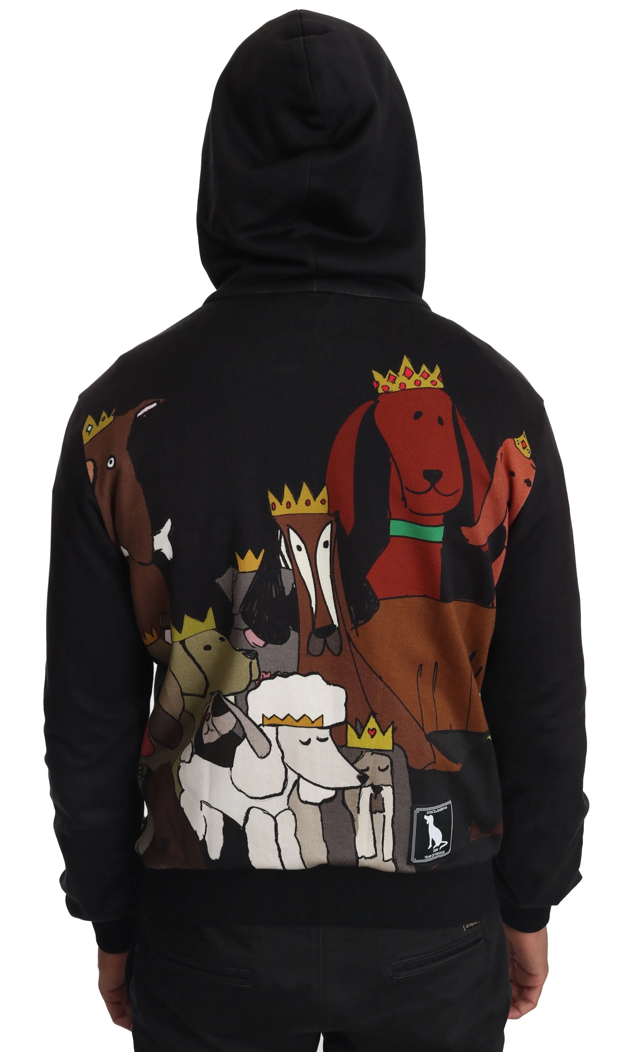 Gray Cotton Dog Crown Hooded Sweater