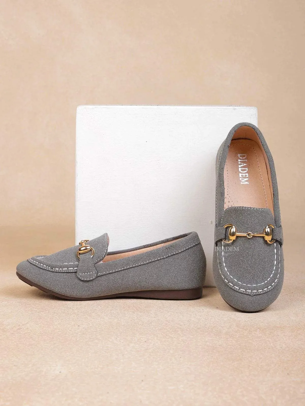 Grey Casual Loafers for Boys