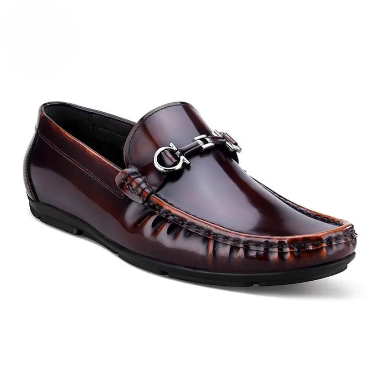 Handmade Cow Leather Bit Loafers for Men