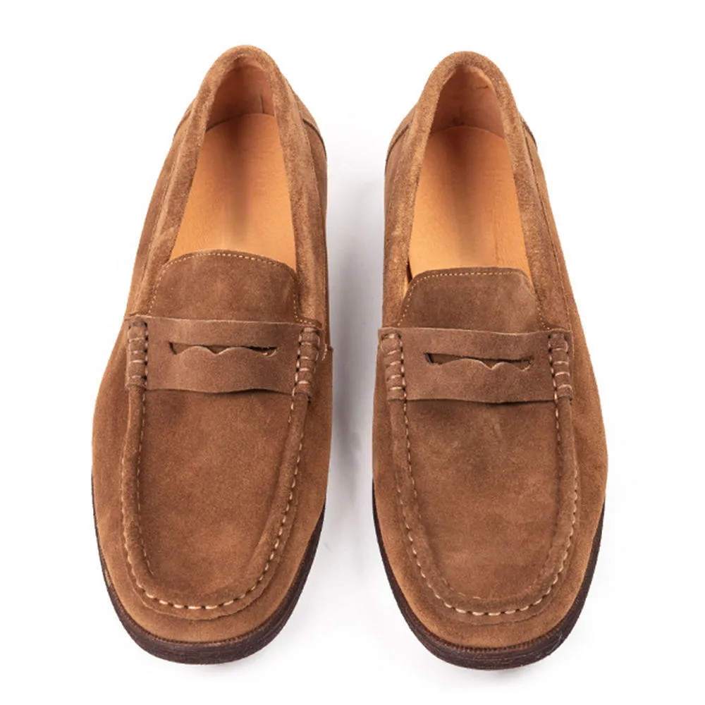 Handmade Full Grain Leather Suede Casual Loafers