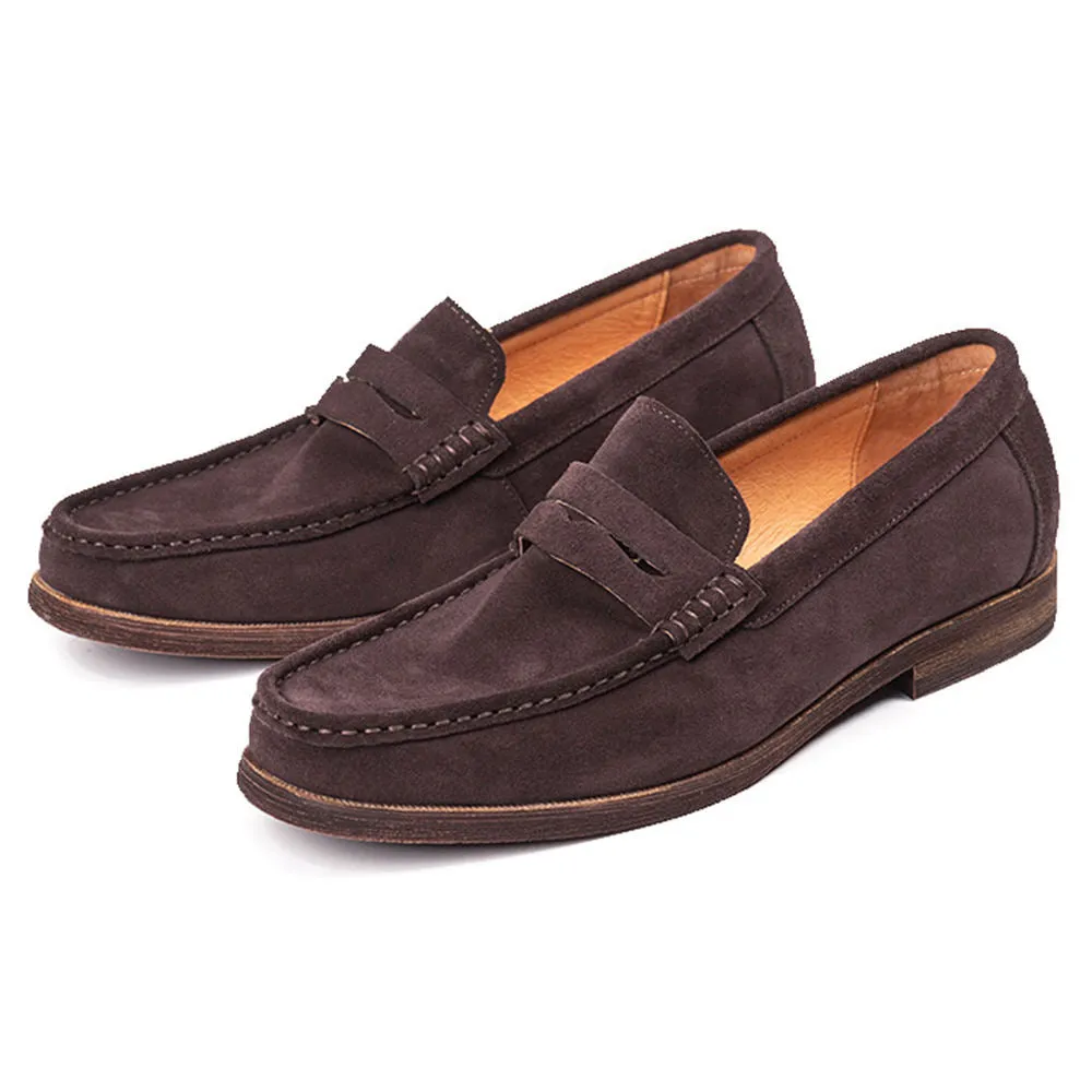 Handmade Full Grain Leather Suede Casual Loafers