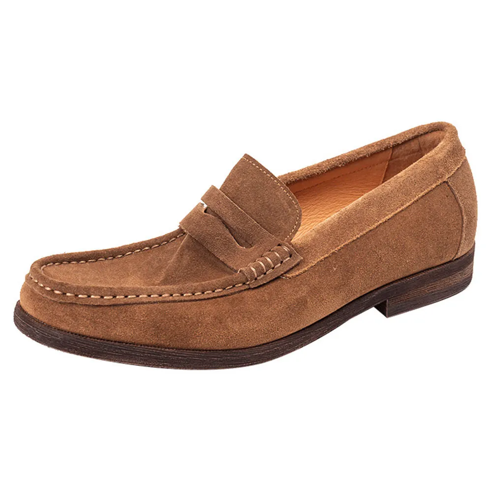 Handmade Full Grain Leather Suede Casual Loafers