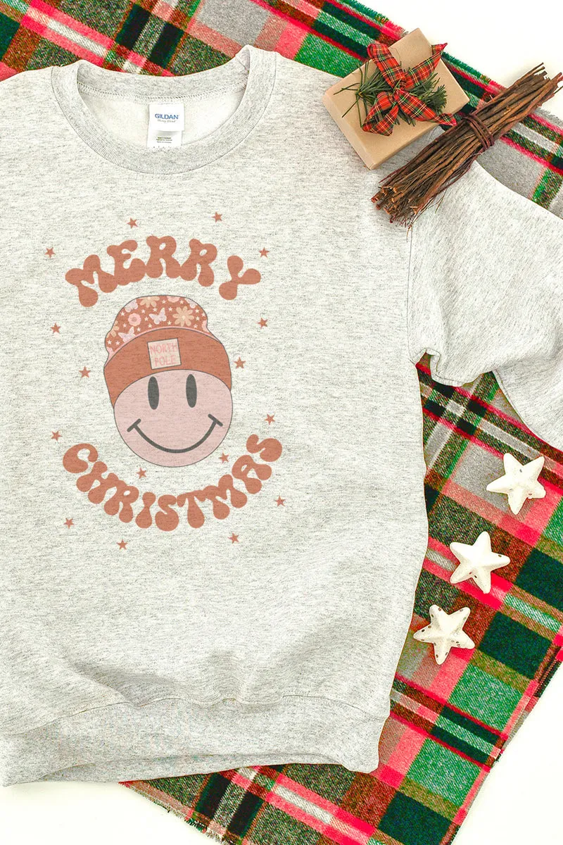 Happy Face Merry Christmas Unisex NuBlend Crew Sweatshirt