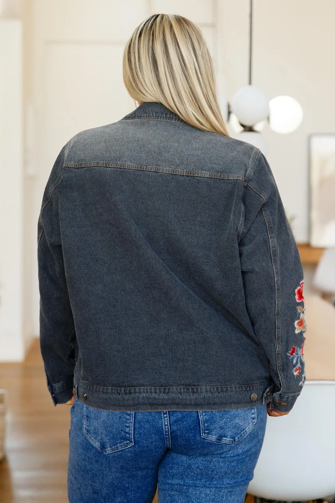 Hazel Blues® | Lovely Visions Flower Embroidered Jacket