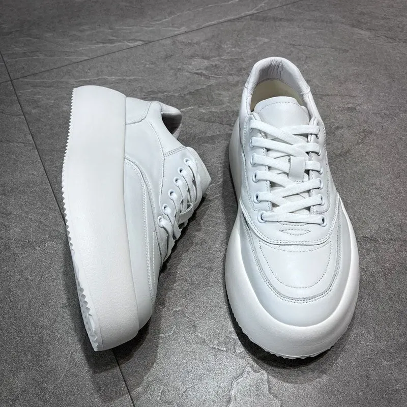 Height Increasing Loafers White Mens  Shoes
