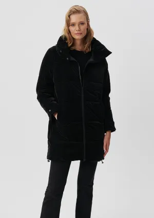High Collar Black Long Puffer Jacket
