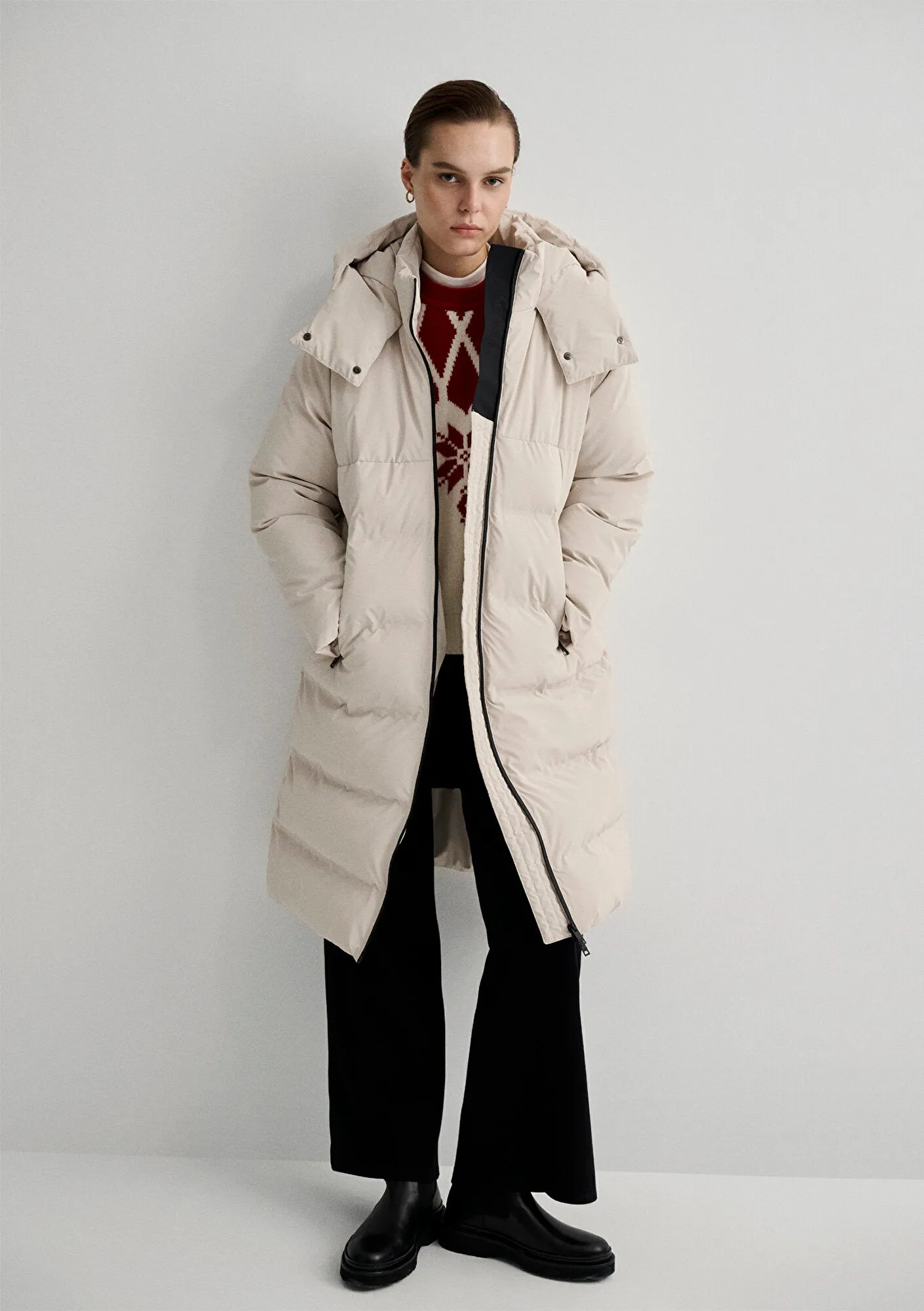Hooded Beige Jacket