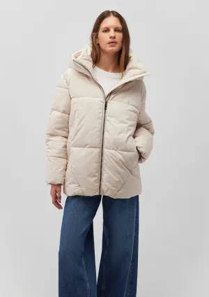Hooded Beige Puffer Jacket
