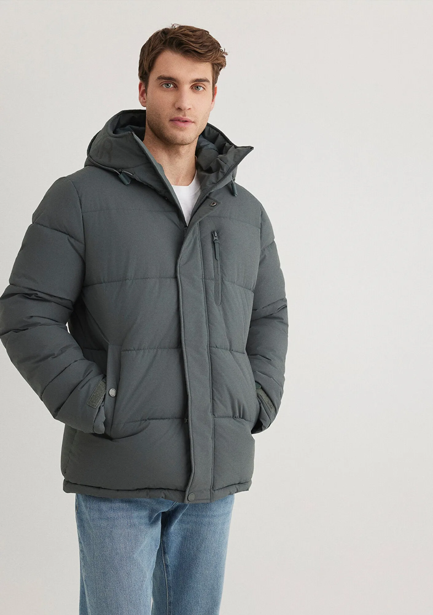 Hooded Green Puffer Jacket