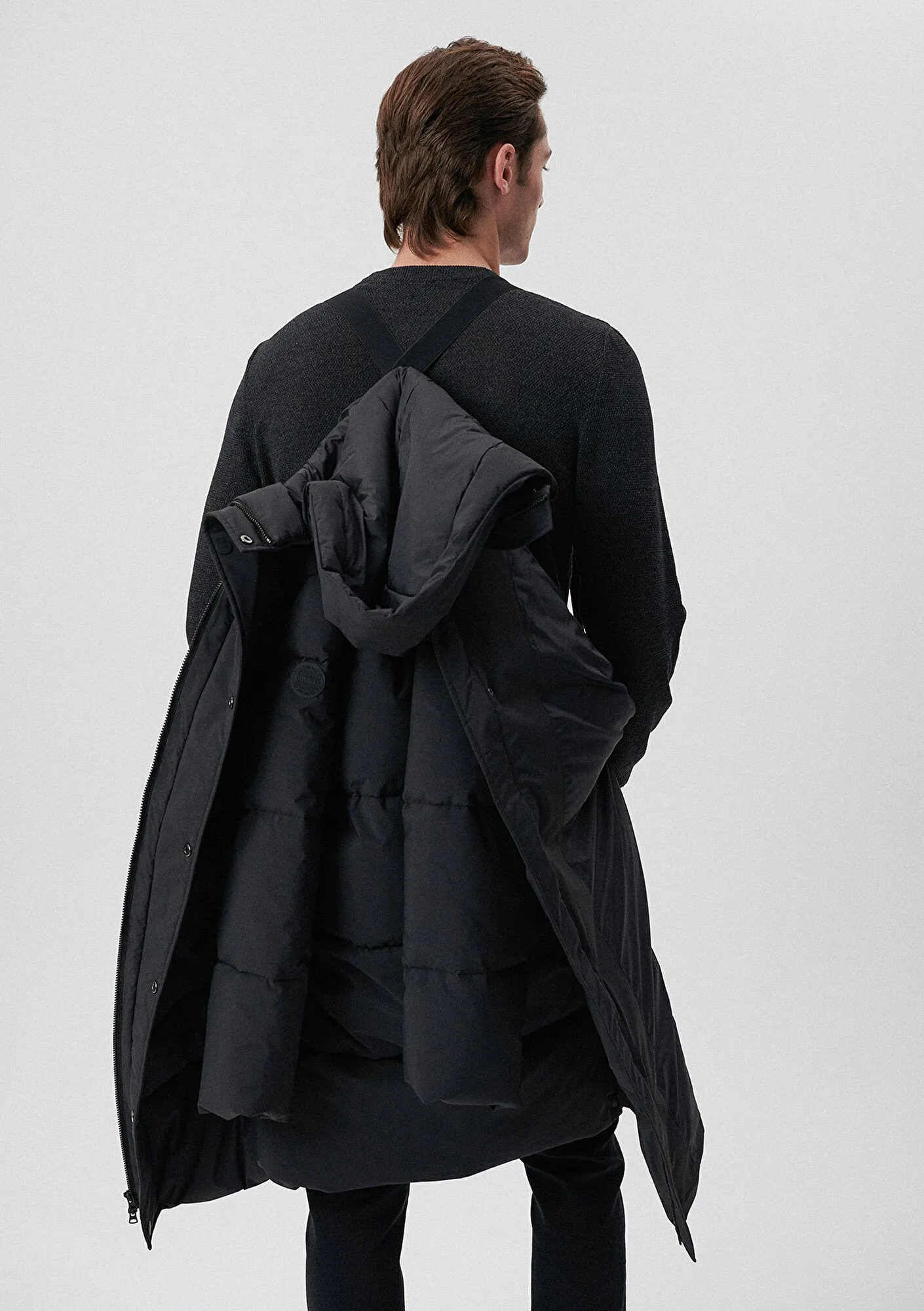 Hooded Grey Long Jacket