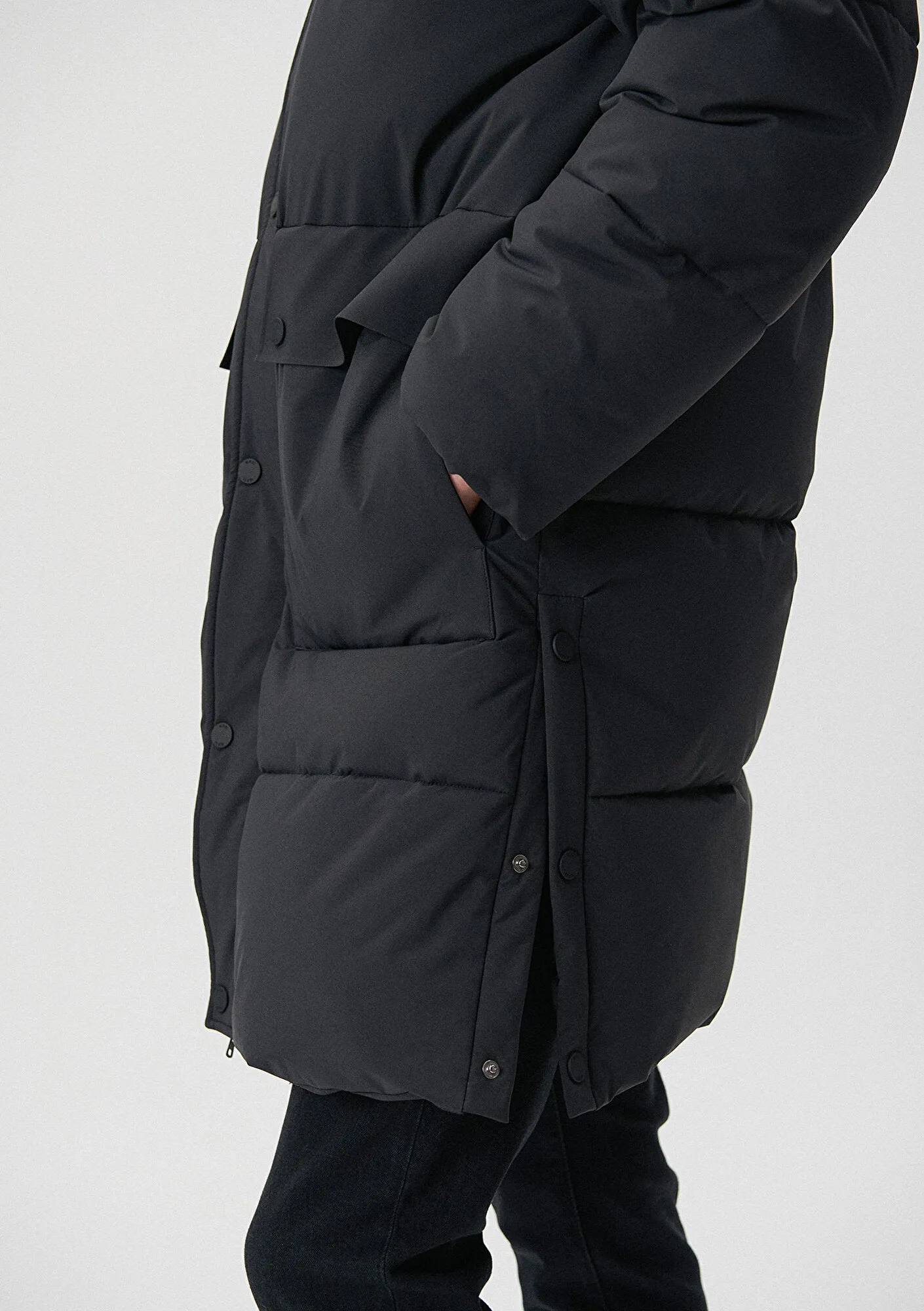 Hooded Grey Long Jacket
