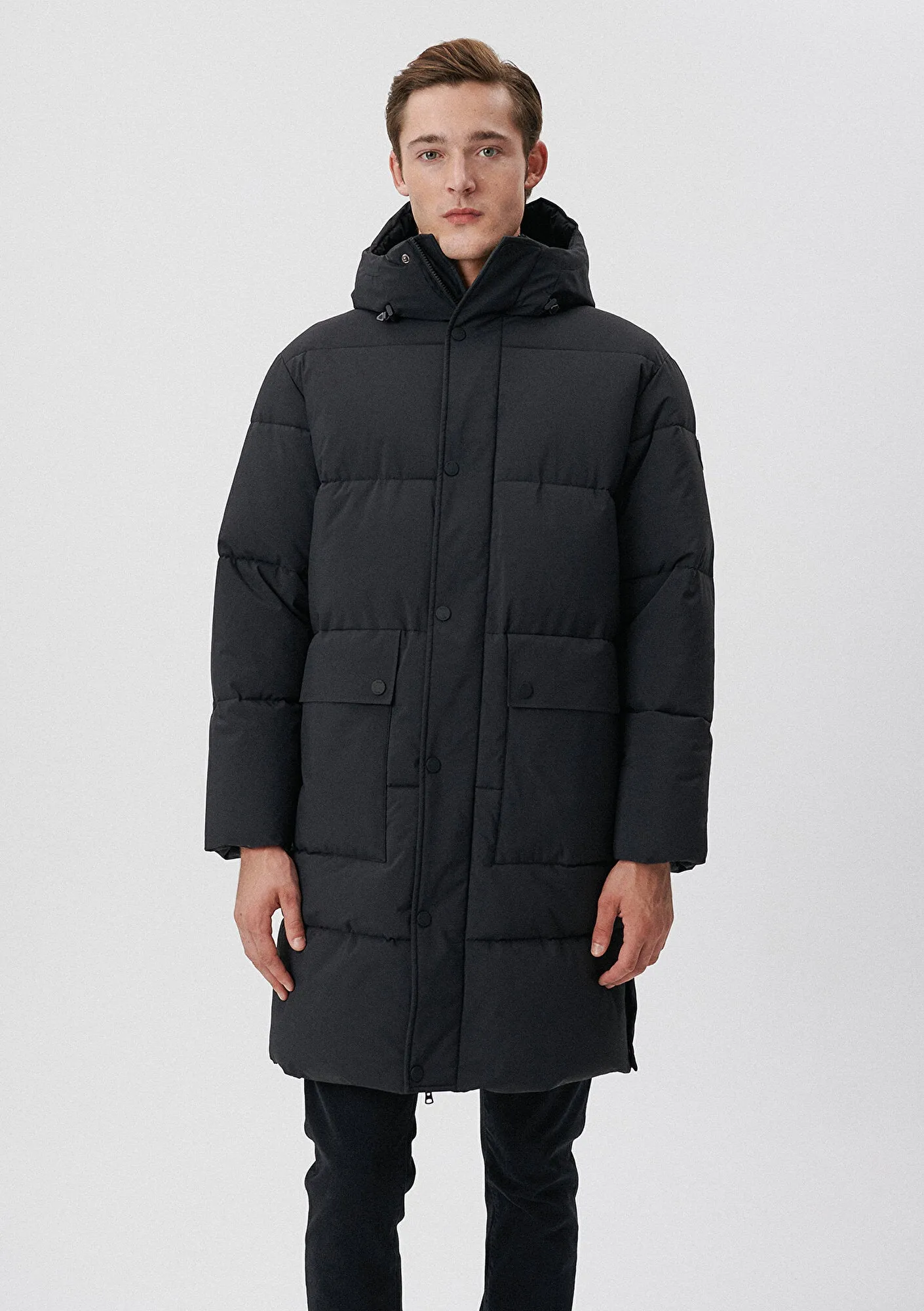 Hooded Grey Long Jacket