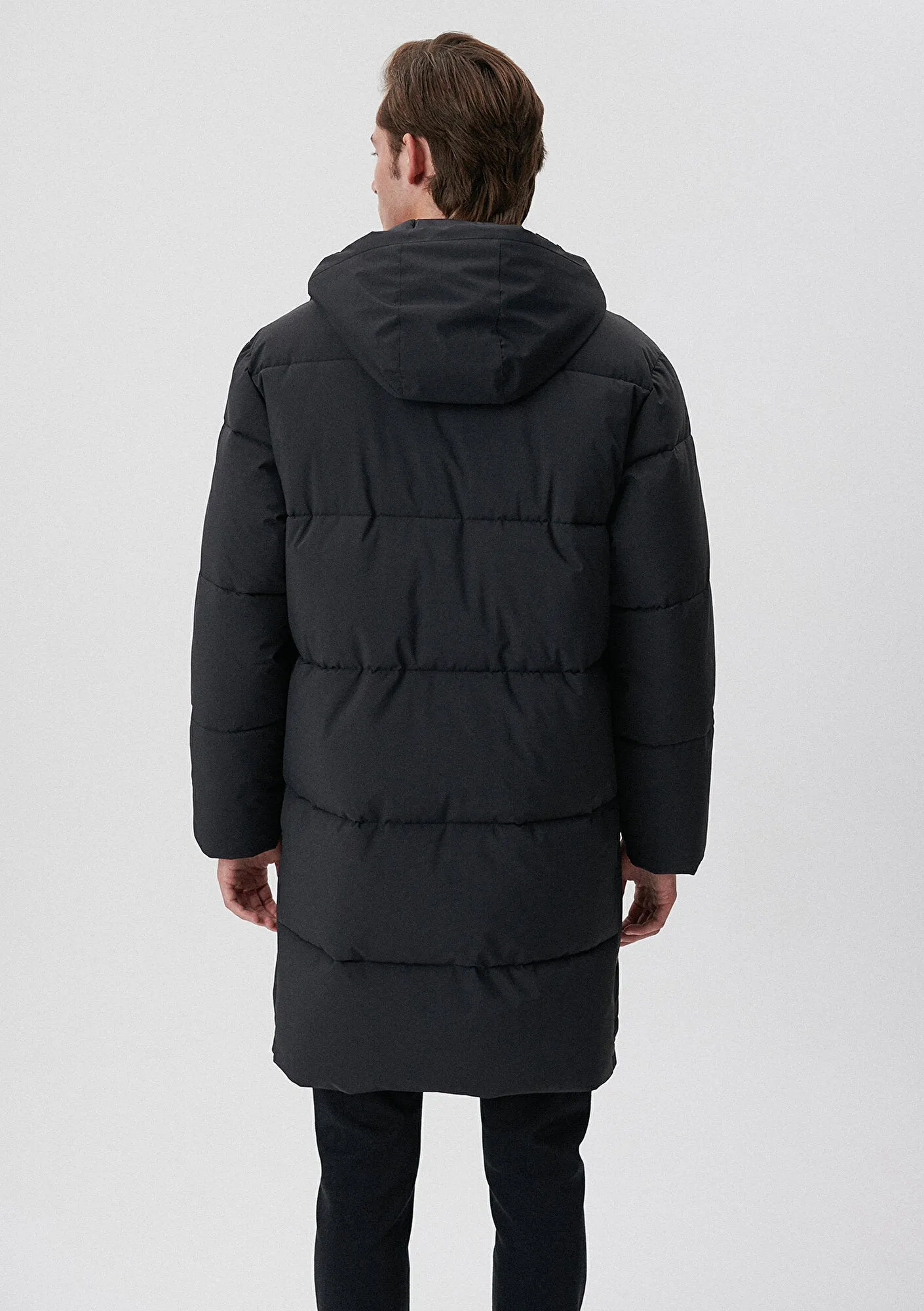 Hooded Grey Long Jacket