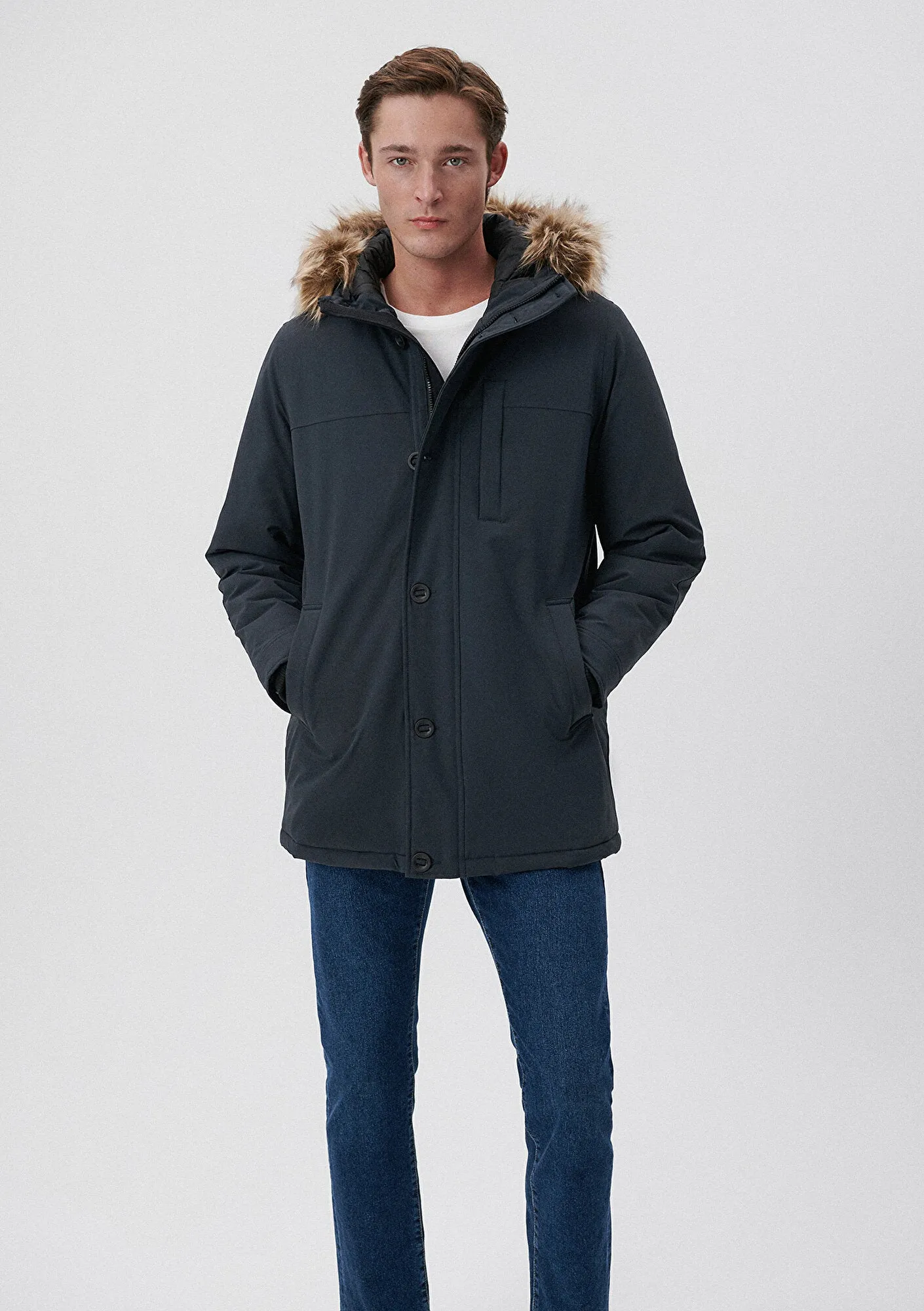 Hooded Grey Parka