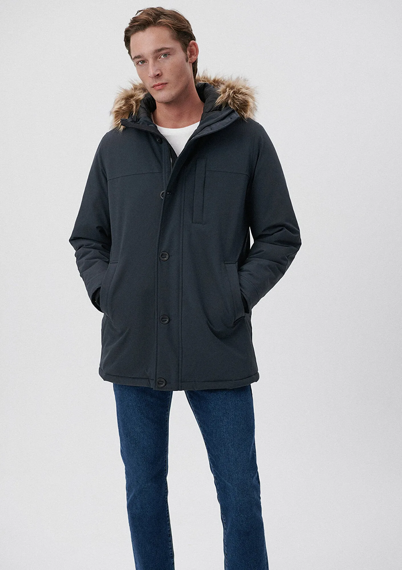 Hooded Grey Parka