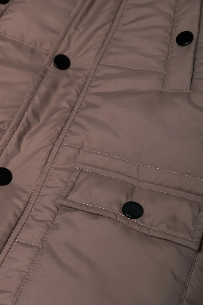 Hooded Puffer Parka Jacket Natural