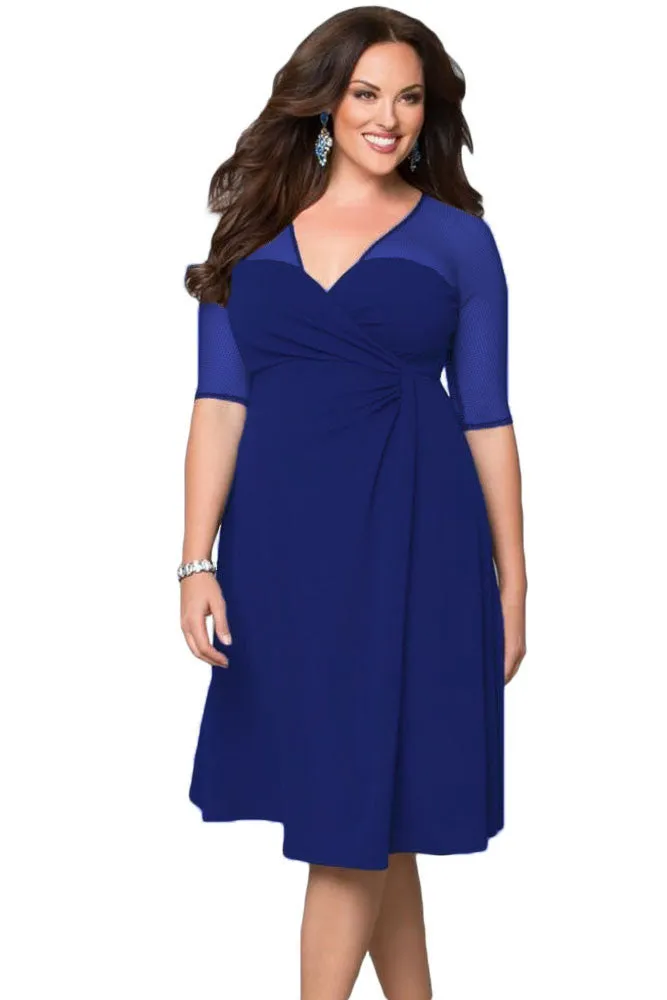 Hot XXL big size summer women Casual clothing for party Black V Neck Half Sleeve Sugar and Spice Plus Size dress LC60671
