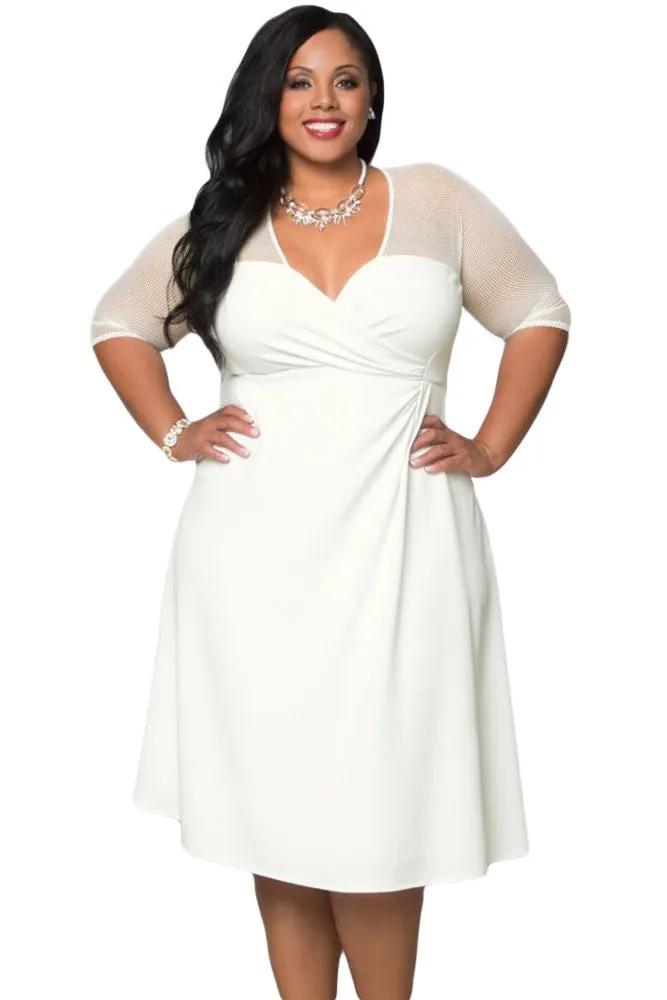Hot XXL big size summer women Casual clothing for party Black V Neck Half Sleeve Sugar and Spice Plus Size dress LC60671