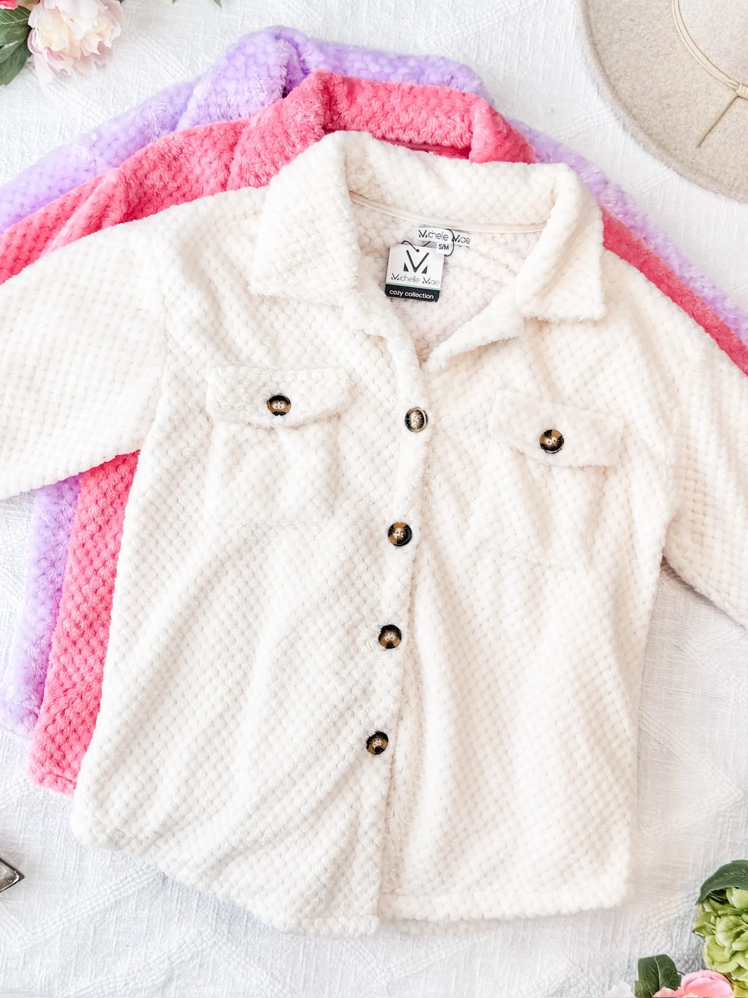 IN STOCK Fleece Shacket - Lavender FINAL SALE