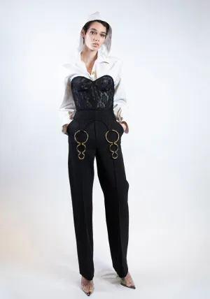 Ivory Moire Hooded Crop Jacket