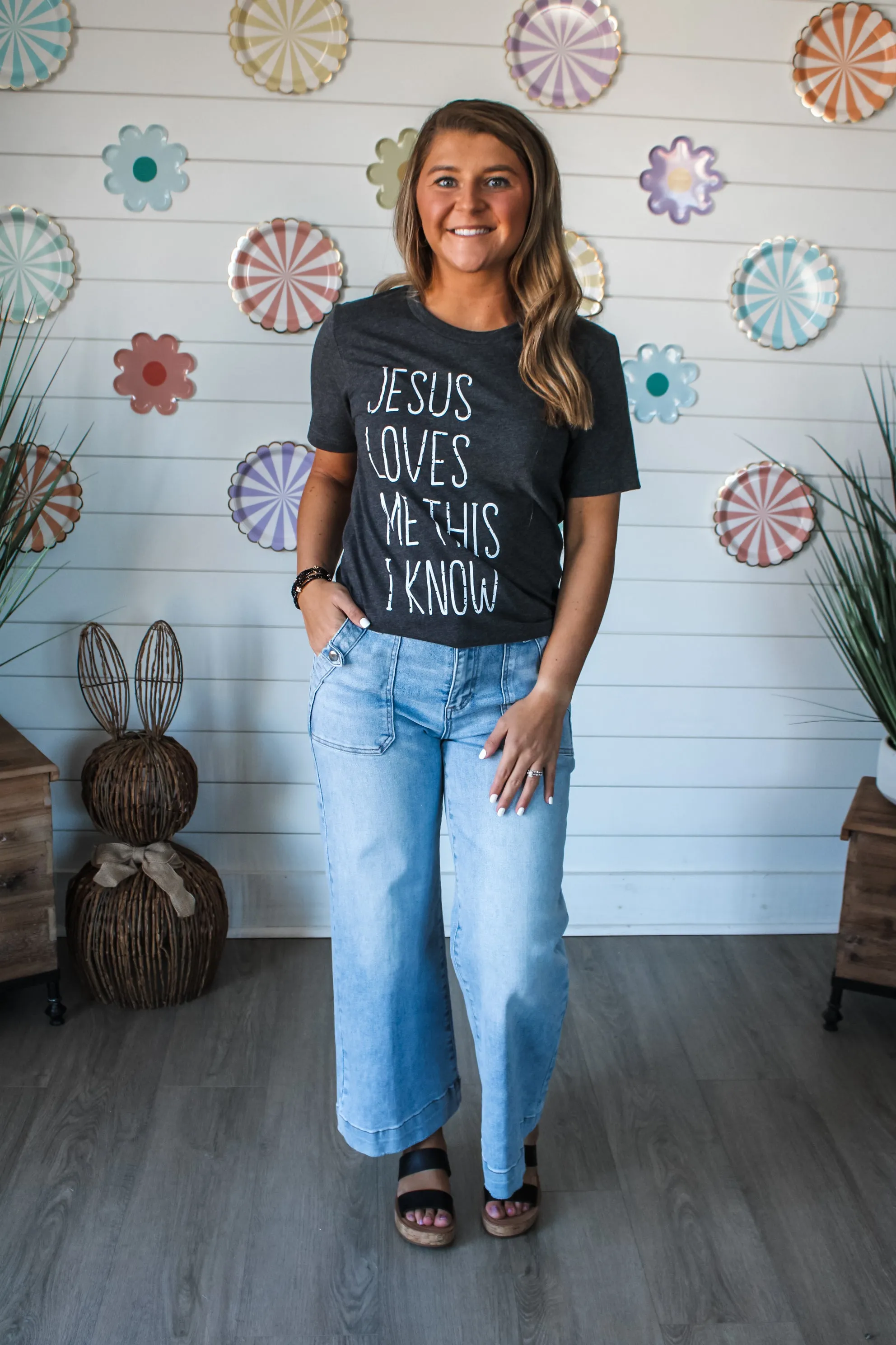 Jesus Loves Me This I Know Graphic Tee • Charcoal