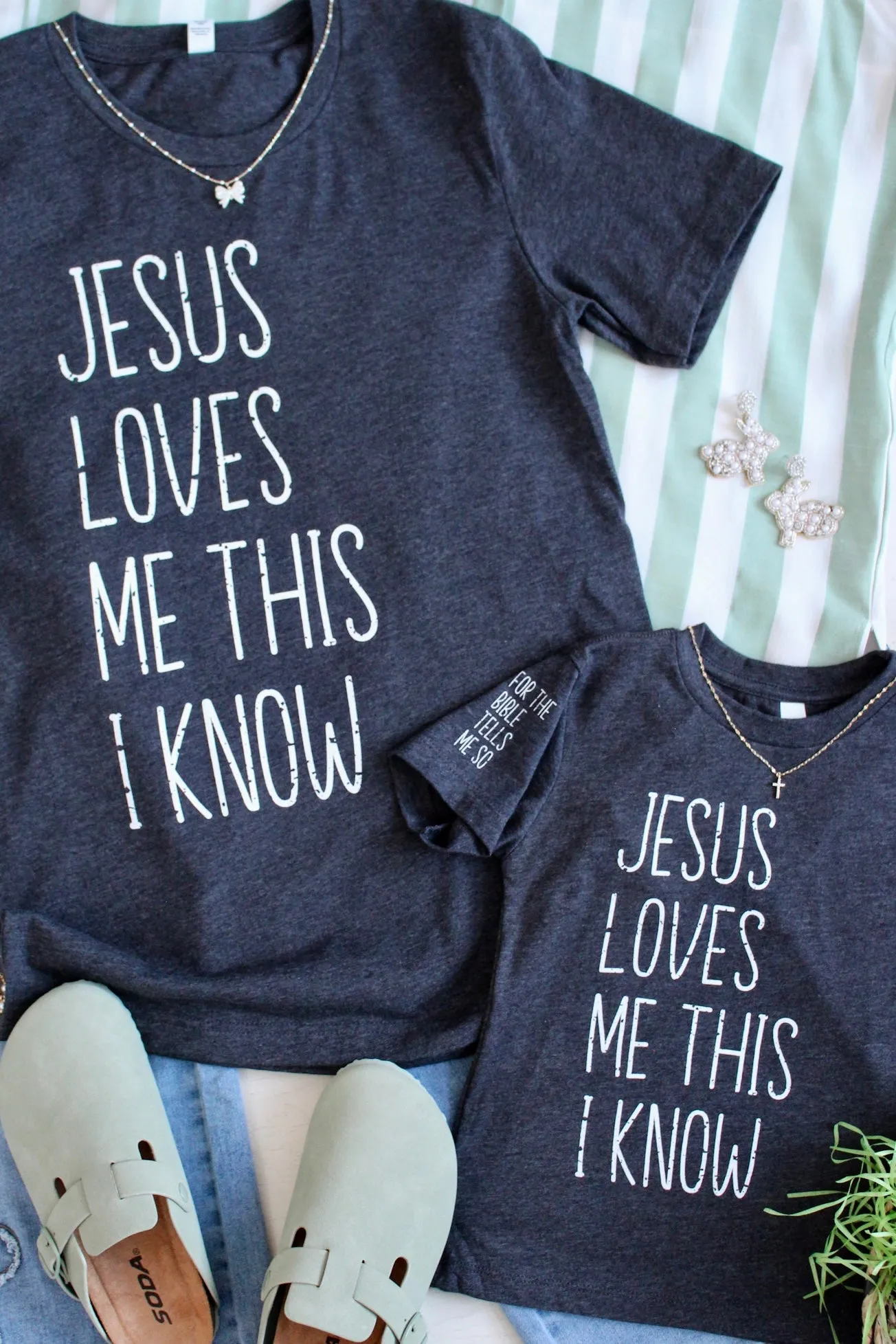 Jesus Loves Me This I Know Graphic Tee • Charcoal