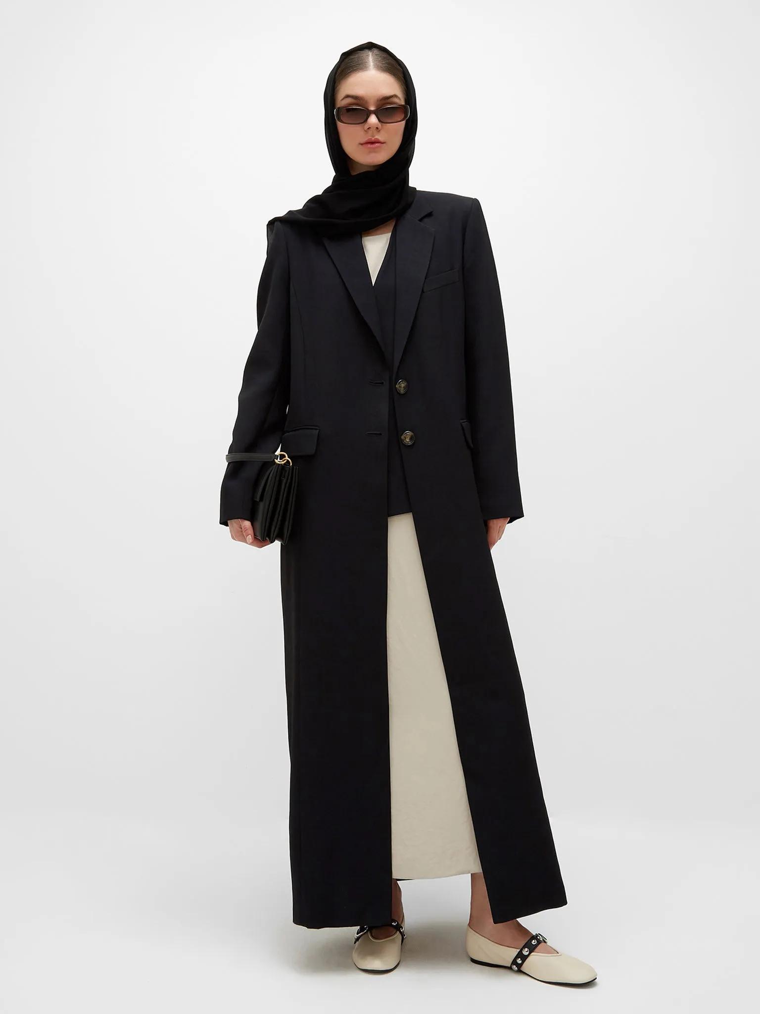 Jhana Long Blazer - Black