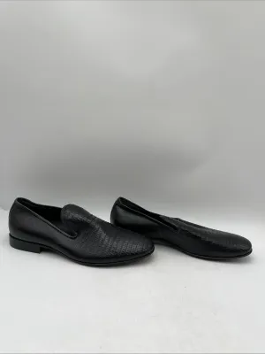 Jo Ghost Black Lizard Print Leather Round Toe Slip On Loafers Men’s Size 41.5 - Very Good