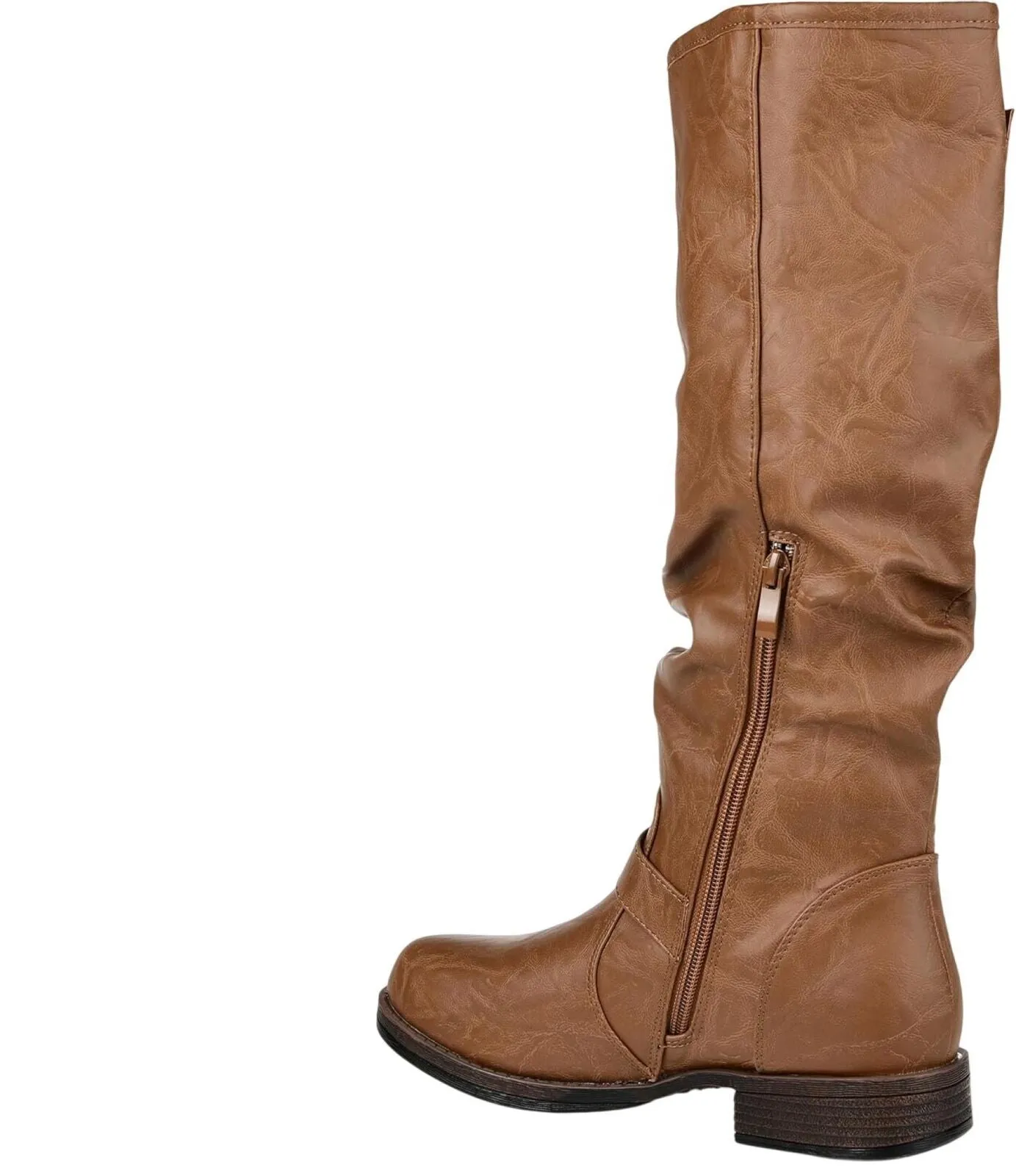 Journee Collection Womens Stormy Stacked Heel Riding Boots STORMY Tan Brown 7M