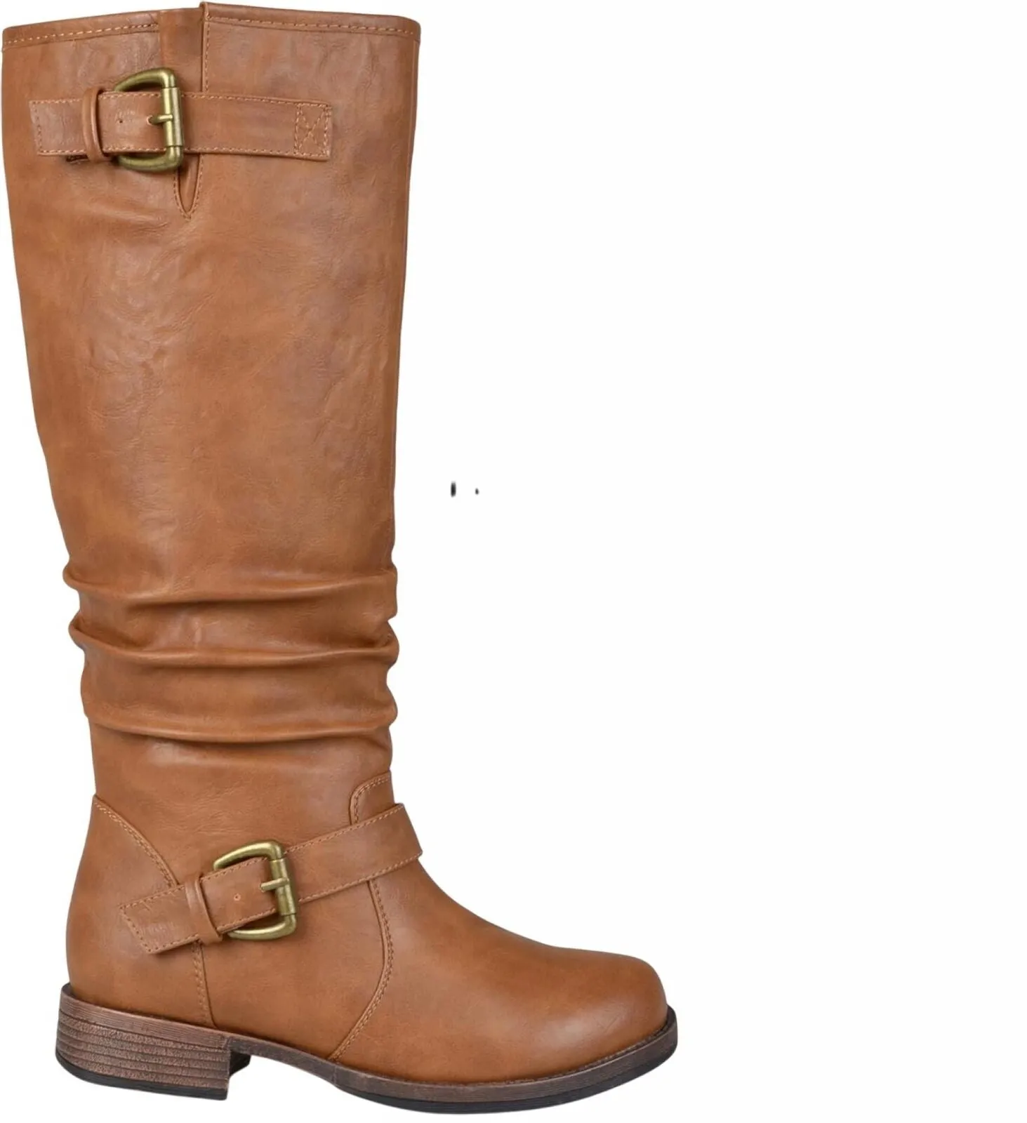 Journee Collection Womens Stormy Stacked Heel Riding Boots STORMY Tan Brown 7M