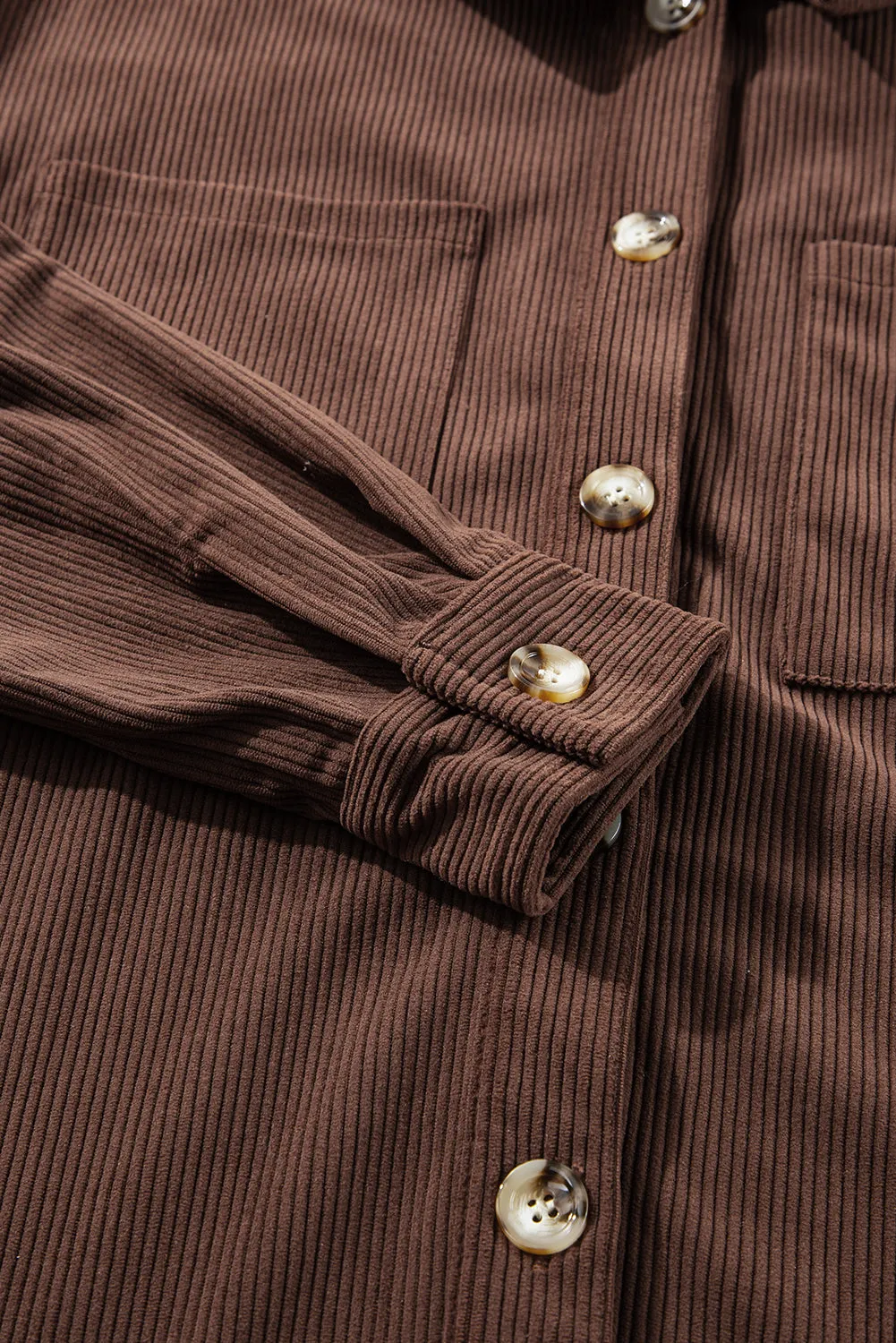 KaleaBoutique Hooded Drawstring Pockets Corduroy Shacket