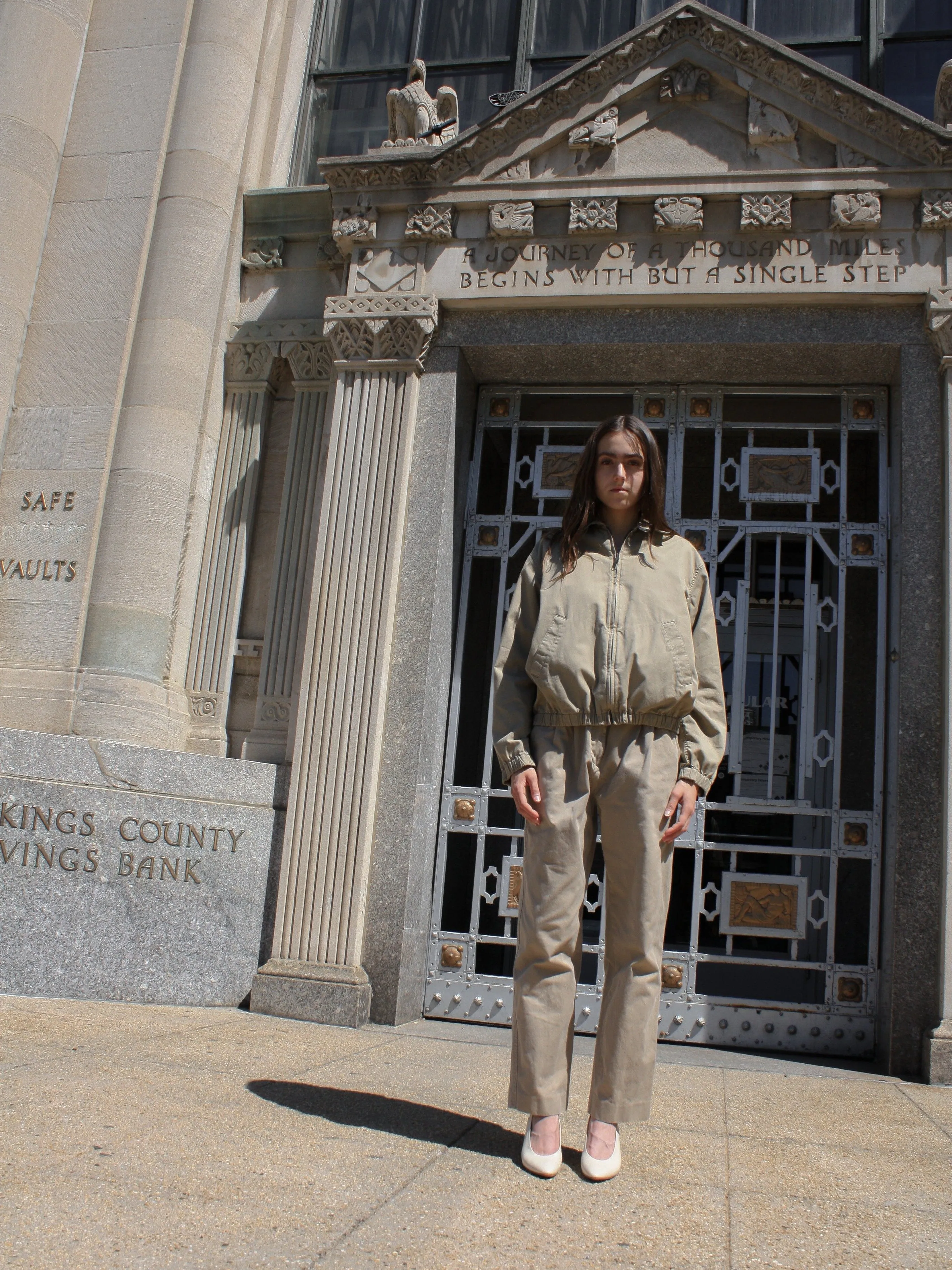 Khaki Zippered Bomber