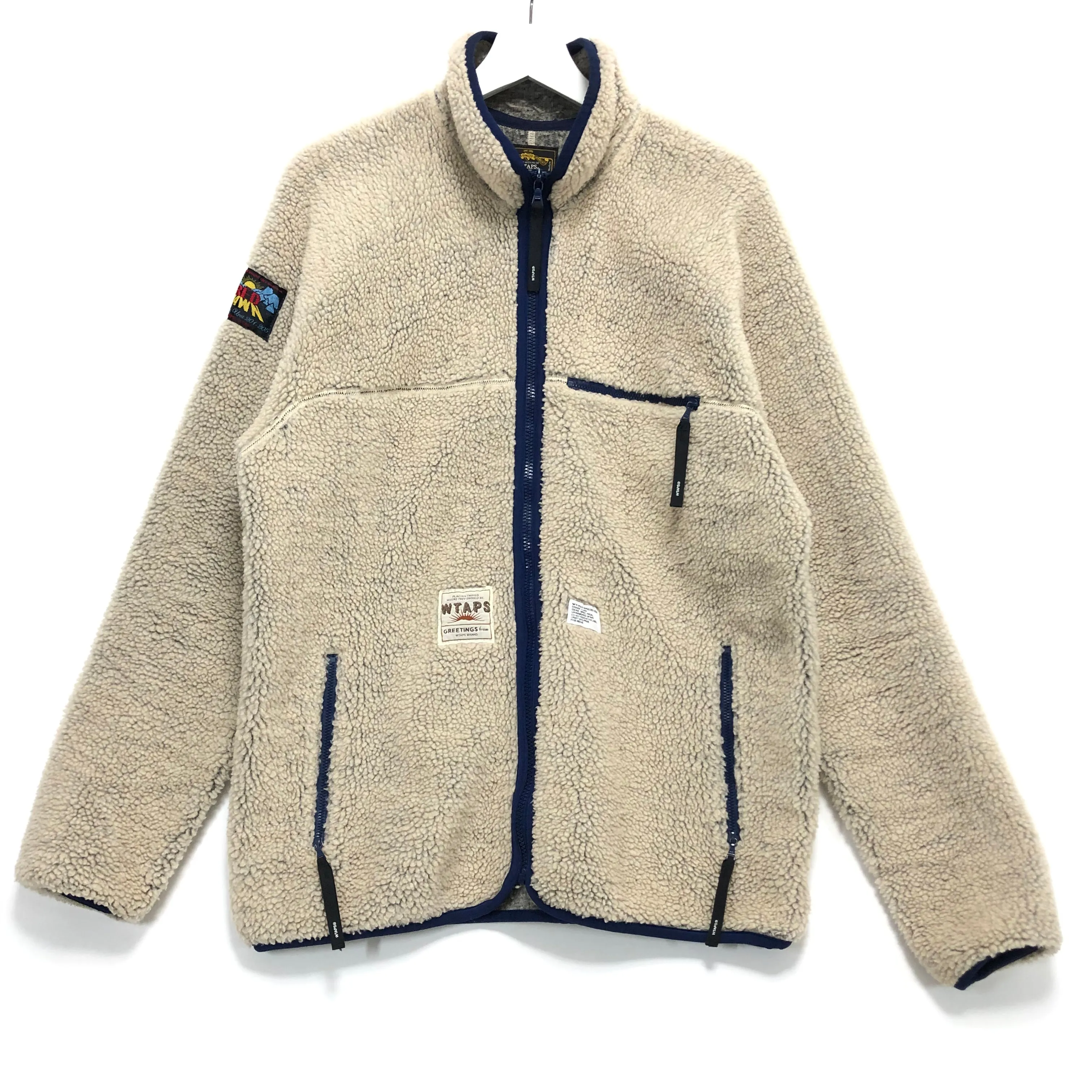 [L] WTaps Red Dawn 08AW Polar Fleece Zip Up Jacket Beige