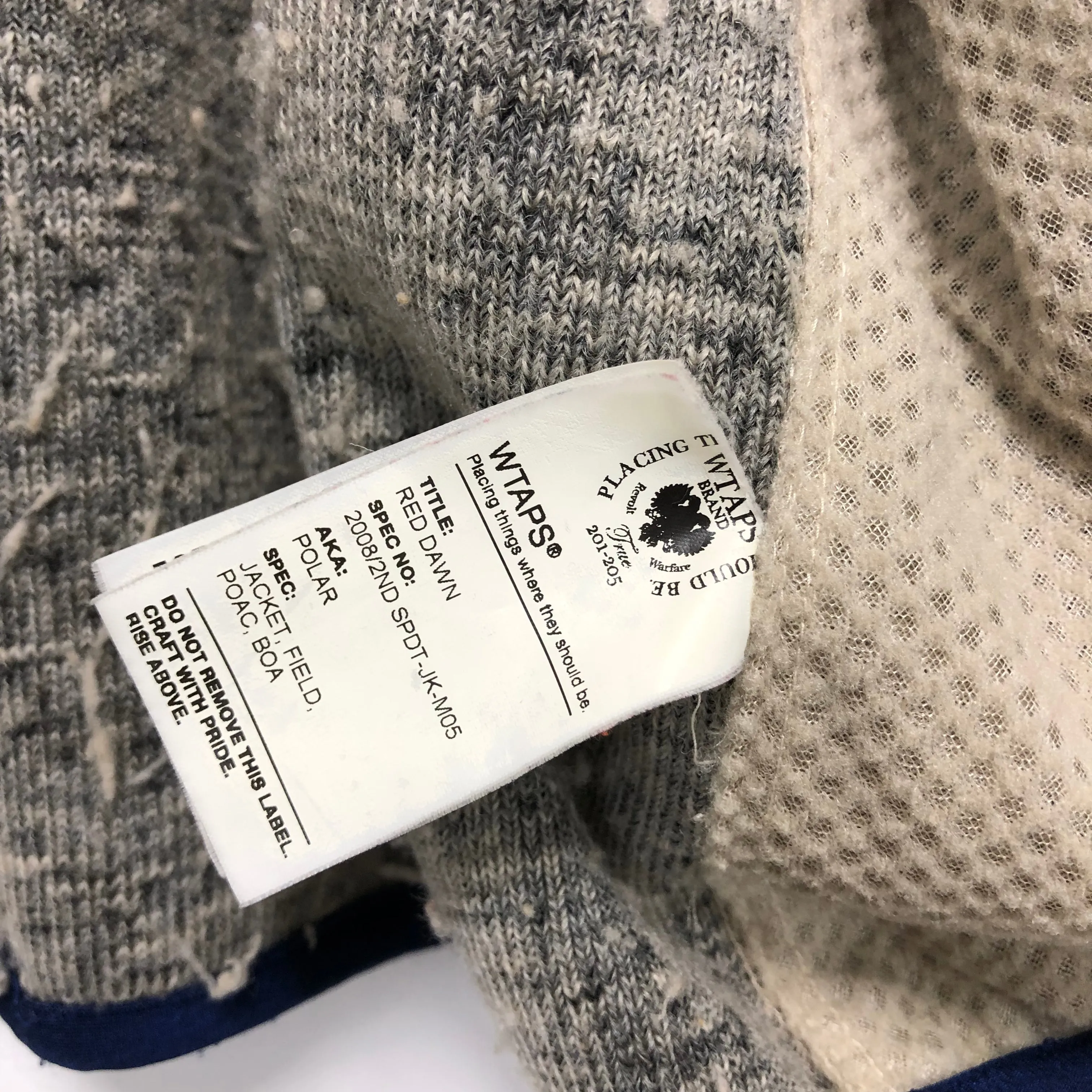 [L] WTaps Red Dawn 08AW Polar Fleece Zip Up Jacket Beige