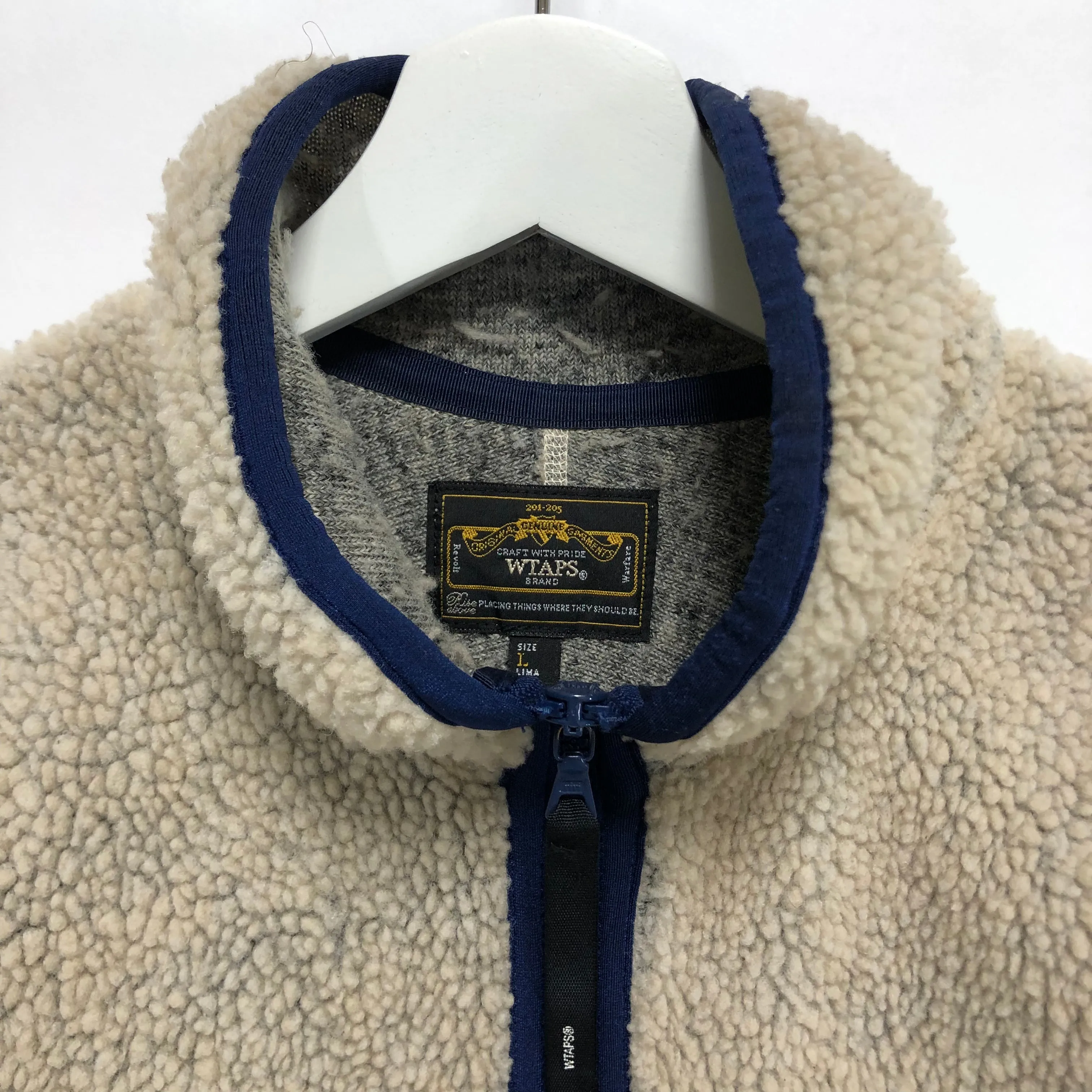[L] WTaps Red Dawn 08AW Polar Fleece Zip Up Jacket Beige