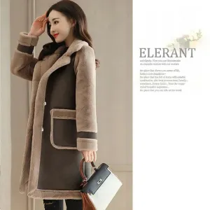 Lamb Wool Coat Mid-Length Deerskin Frosted Fleece Fur Blazers