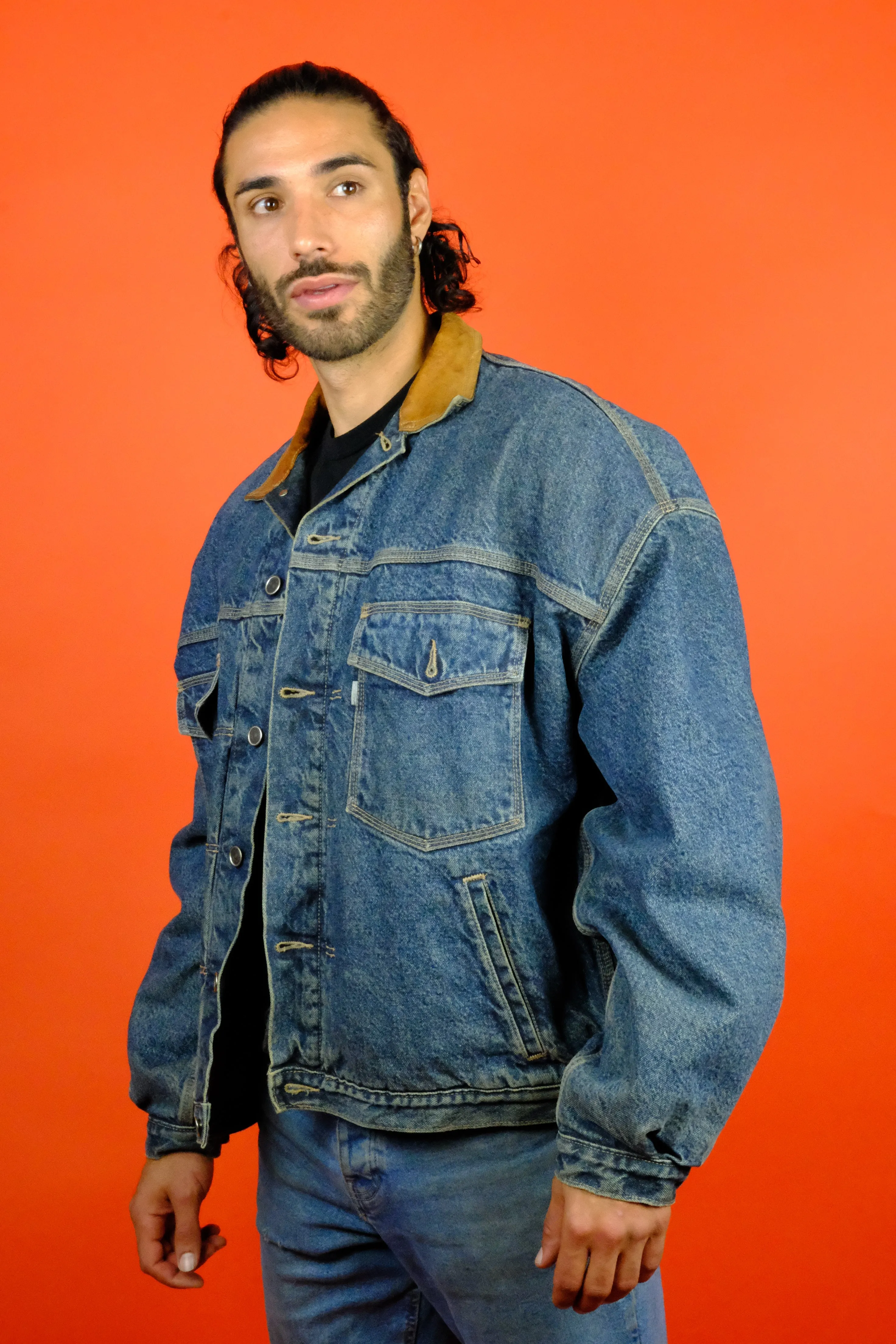 Levi's 'Silver Tab' Denim Trucker Jacket w/ Lining Leather Colar