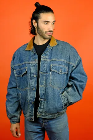 Levi's 'Silver Tab' Denim Trucker Jacket w/ Lining Leather Colar